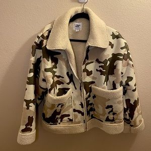 Tiger Mist Sherpa Lined Oversized Camo Jacket